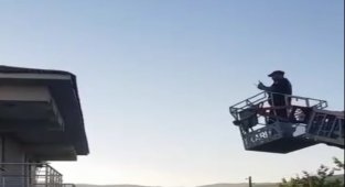 Bingöl'de çatıda ipe dolanan kırlangıcı itfaiye ekipleri kurtardı