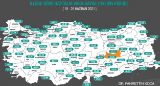 Haftalık Vaka Sayısı 100 Binde 43,20 Oldu