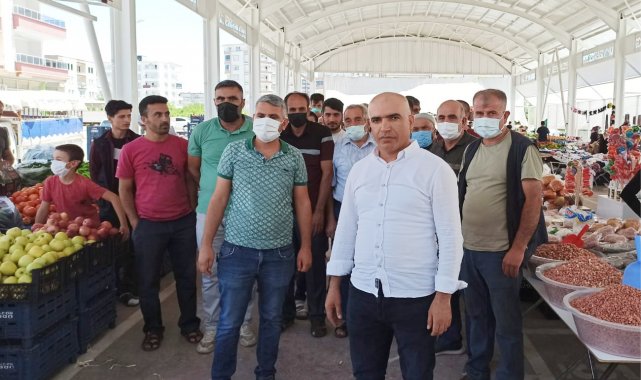 Kahta'daki pazarcılardan hal pazarında perakende satışa tepki