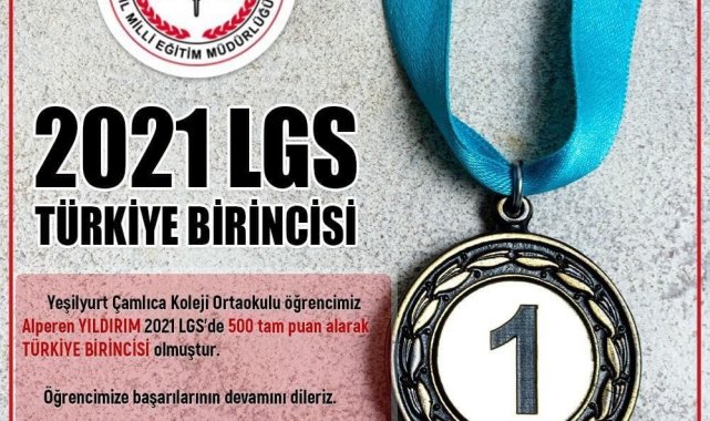 LGS'de Türkiye birincisi Çamlıca Koleji'nden