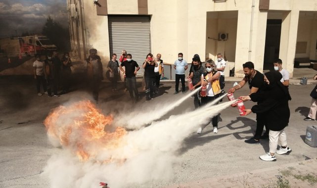 Malatya 112 çalışanlarına tahliye ve yangın söndürme tatbikatı