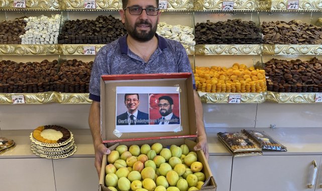 Malatyalı gariban esnaftan İmamoğlu'na kayısı hediyesi