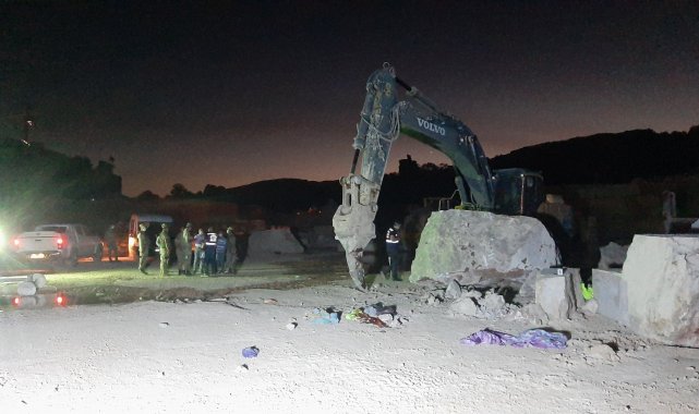 Mermer ocağında feci ölüm