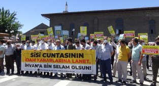 Mısır'da İhvan liderlerine yönelik idam kararları Diyarbakır'da protesto edildi