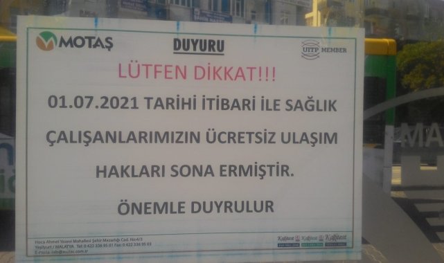 Sağlık çalışanlarının ücretsiz ulaşım hakları sona erdi
