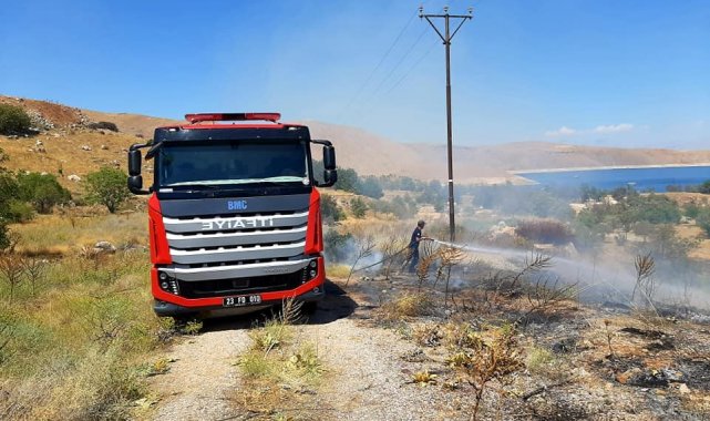 Elazığ'da örtü yangını