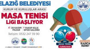 Elazığ Belediyesi Masa Tenisi Turnuvası Düzenleyecek