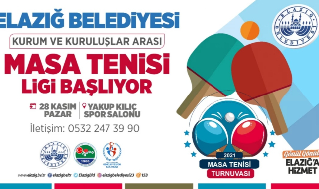 Elazığ Belediyesi Masa Tenisi Turnuvası Düzenleyecek