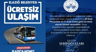 Elazığ’da Toplu Ulaşım Hizmetleri Ücretsiz