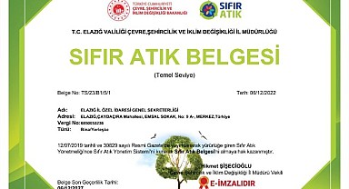 İL ÖZEL İDARESİ, “SIFIR ATIK BELGESİ” ALDI
