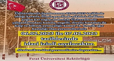 Fırat Üniversitesi'nde Kar Tatili
