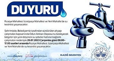 Elazığ Belediyesi’nden Duyuru