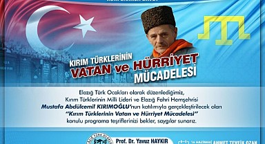 Kırım Türklerinin Lideri Mustafa Abdulcemil Kırımoğlu Elazığ’a Geliyor