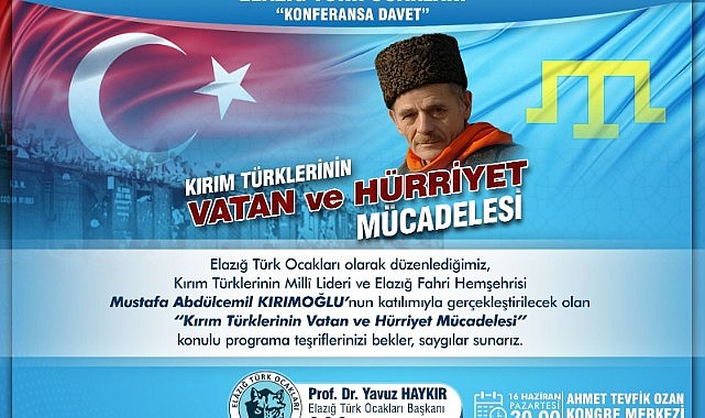 Kırım Türklerinin Lideri Mustafa Abdulcemil Kırımoğlu Elazığ’a Geliyor