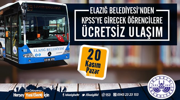 BELEDİYEDEN KPSS’YE GİRECEK ÖĞRENCİLERE ÜCRETSİZ ULAŞIM HİZMETİ