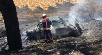Devrilen Otomobil Alev Aldı 1 Kişi Yaralandı