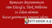 ETİ KROM A.Ş BAYRAM MESAJI