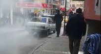SEYİR HALİNDEKİ ARAÇ BİR ANDA YANMAYA BAŞLADI