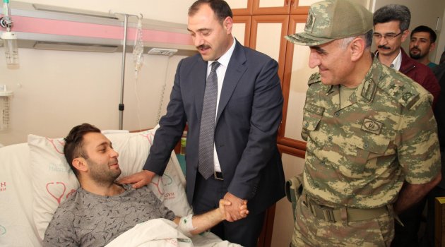 VALİ KALDIRIM'DAN YARALI ASKERE ZİYARET
